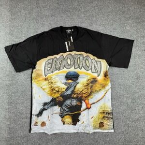 Mixed Emotion Shirt Mens XL Black Angel Wings Mixed Emotion Streetwear Tee